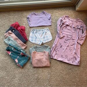 Girls 4T Pajama Bundle with Unicorn Nightgown and Little Planet Kids Pajama Sets